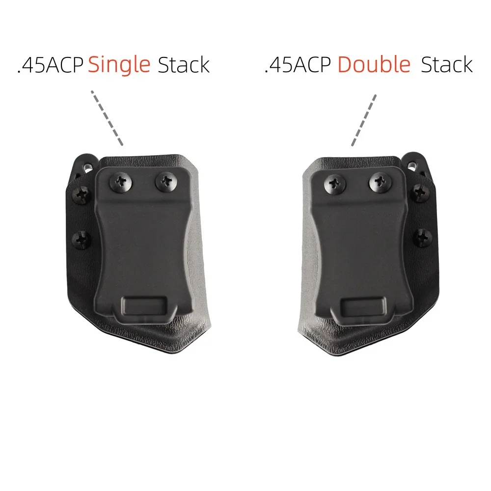Universal Mag Pouch for 9mm .45 ACP, IWB/OWB Tactical Magazine Carrier Compatible with Glock CZ S&W HK, Single & Double Stack