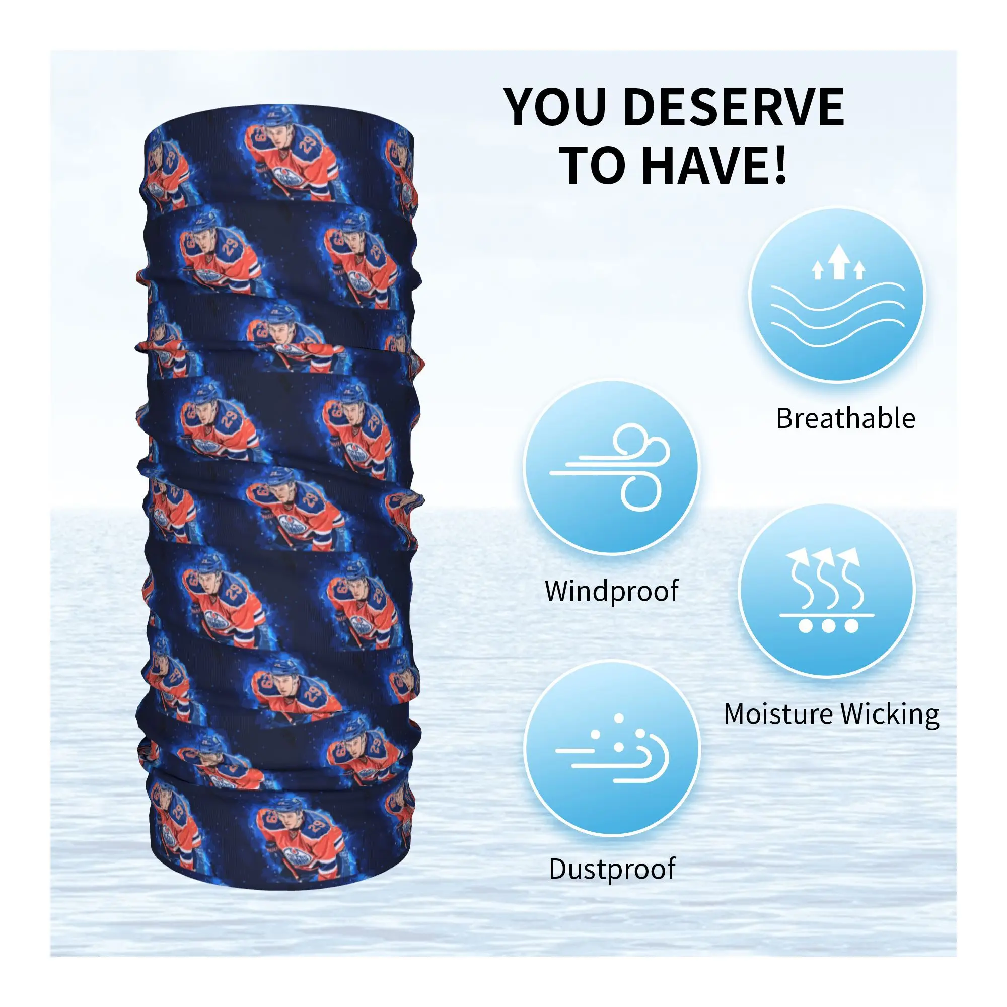كونور ماكديفيد 97 لمحبي إدمونتون أويلرز باندانا غطاء الرقبة قناع التفاف وشاح متعدد الاستخدام بالاكلافا الرياضة في الهواء الطلق للرجال والنساء