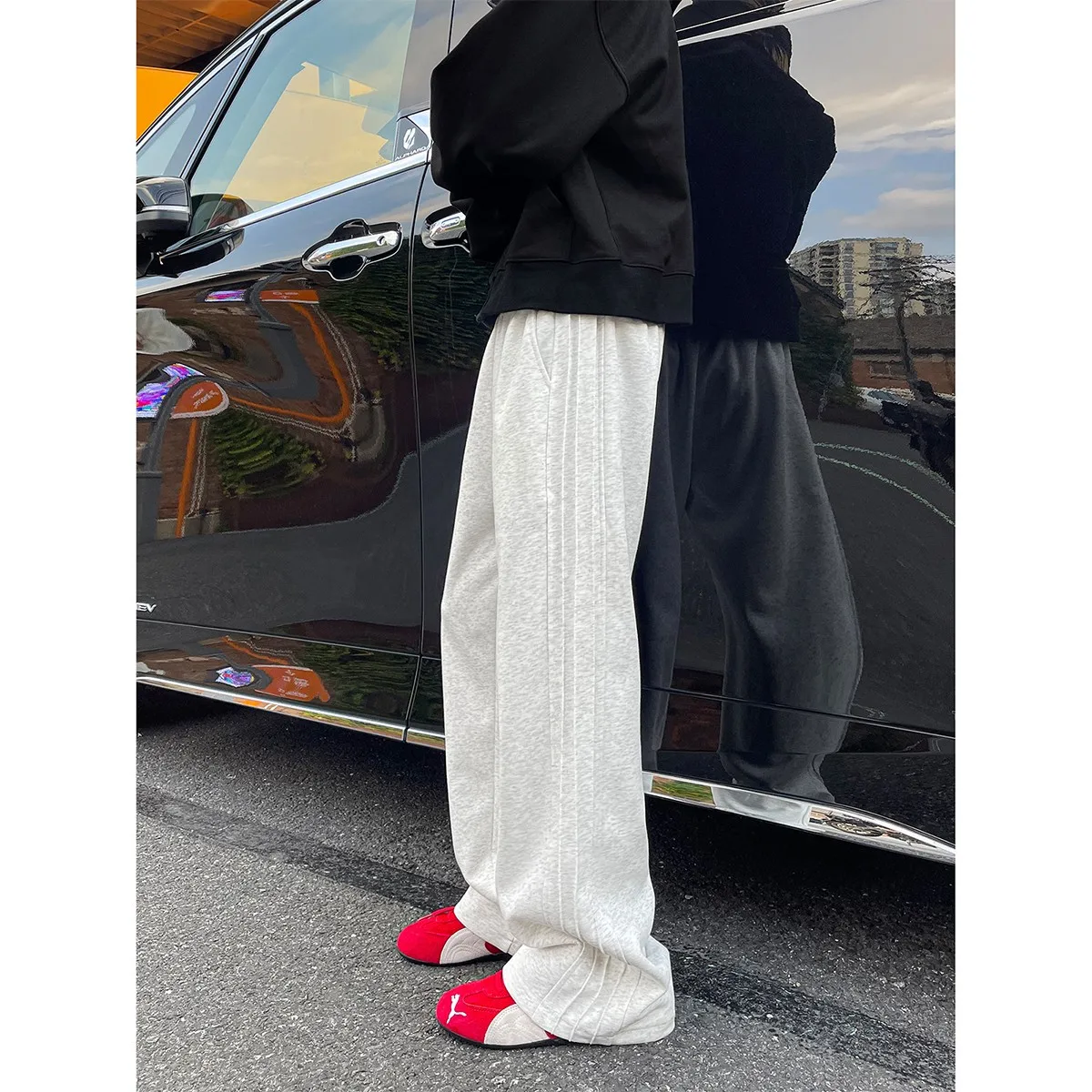 

Cleanfit American Sle Men's Straight Leg Sweatpants Casual Spor Pants Autumn Winter New Trendy Brand Haome High-End Feel