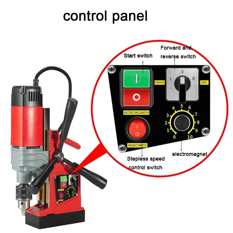 AX13/AX16 Magnetic Drill Press Electric Bench Drilling Rig Machine Multifunctional Magnetic Drill for Shipbuilding Steel Plate