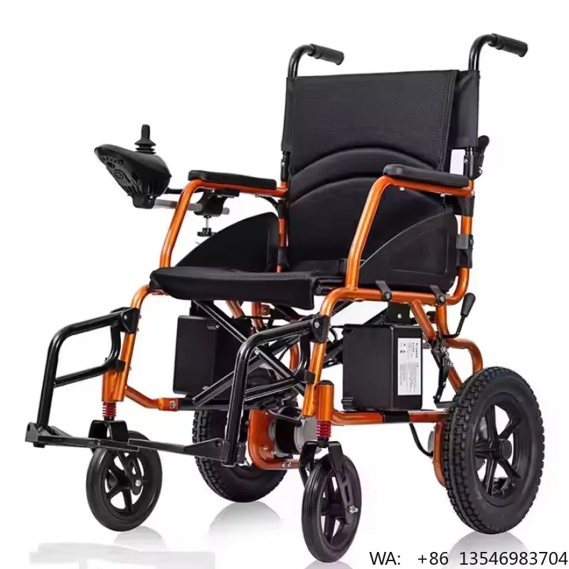 Silla de Ruedas Plegable Ligera de Acero Inoxidable para Rehabilitación de Personas Mayores con Capacidad de 100 kg, Alcance de 15-20 KM, Certificación CE