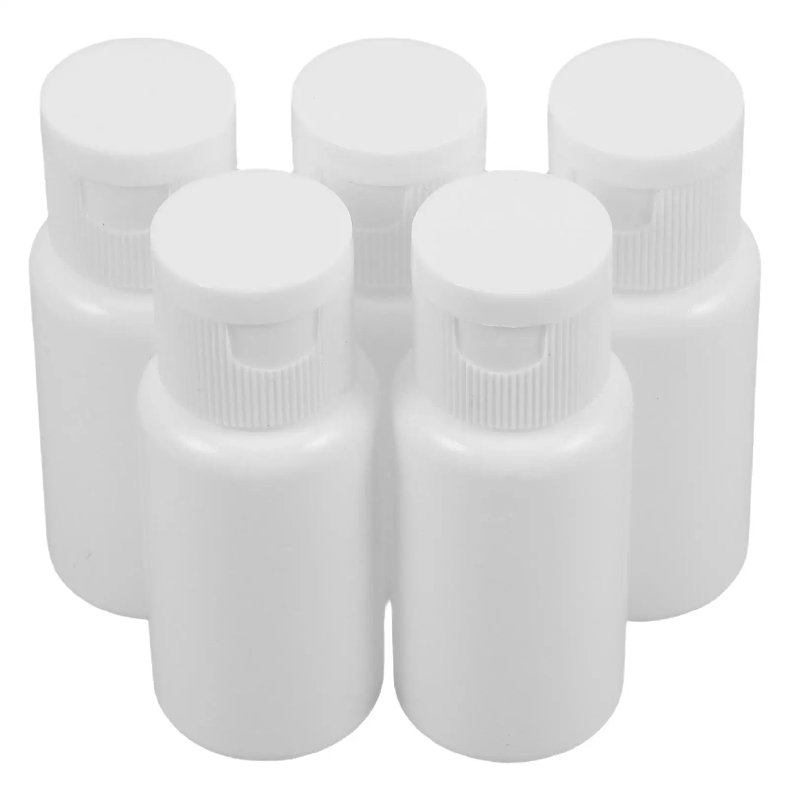 

5pcs 20ml White PE Plastic Travel Bottles Refillable Flip Top Containers for Cosmetics Lotion Shampoo Cream Portable Storage