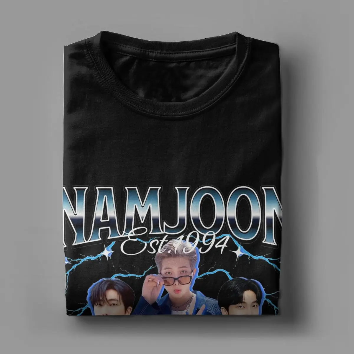 RM Namjoon Kpop Men T Shirts Novelty Tees Short Sleeve Round Collar T-Shirts 100% Cotton Graphic Clothes