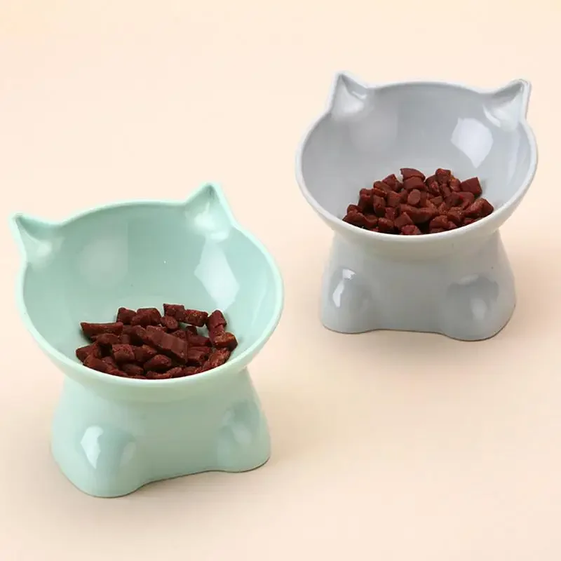 Tall Cat Bowl Dog Bowl Anti-dumping 45°Neck Guard Cat Water Bowl Binaural Pet Feeding Cup Pet Feeding Bowls Pet Feeder