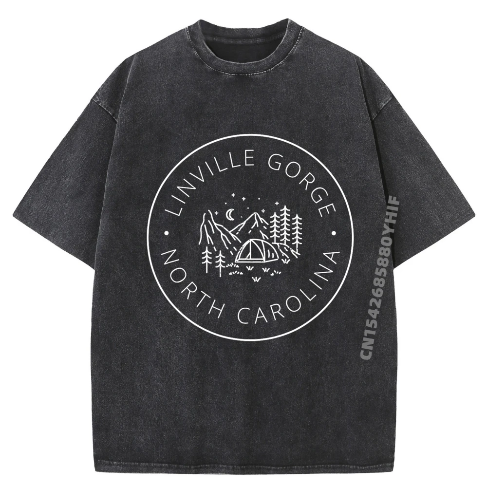 

Забавные футболки с надписью Nc Mountains Linville Gorge Nc, мужская одежда, футболки с большим и высоким принтом, свободная стираная одежда