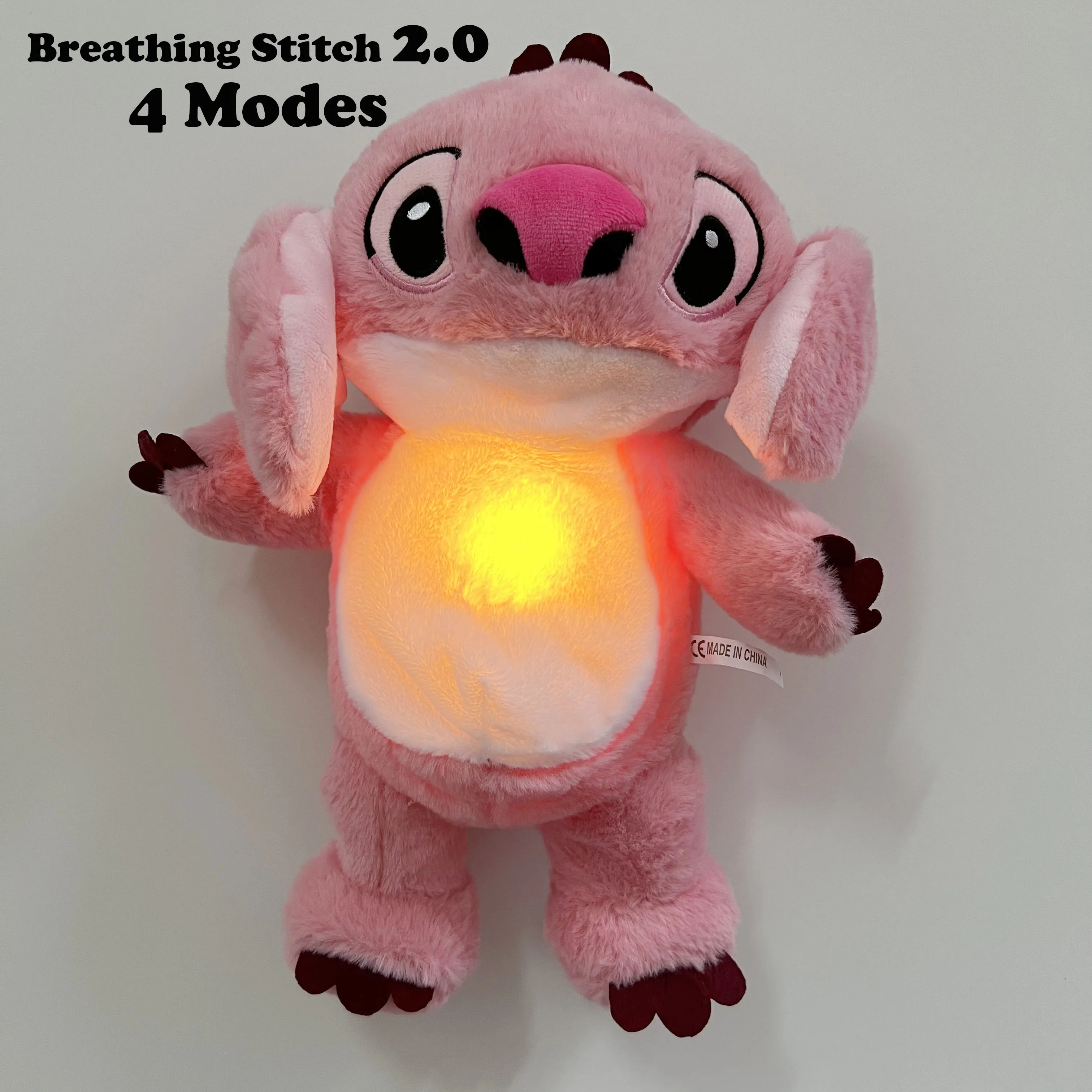 4 Modes Stitch Baby Sleeping Companion Sound Soothing Musical Plush Toy With Air Bag And Light Doll Kawaii Breathing Toys Gifts