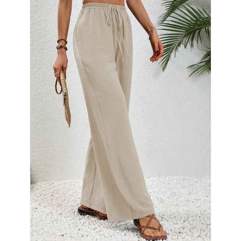 

Plus Size 1XL-5XL Women Striped Trousers Fashion Streetwear Straight Casual Slim Pants Lady Sexy Solid Simple Versatile Trousers