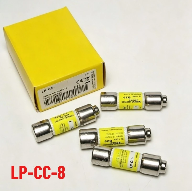 10PCS LP-CC-8 Fuse, 8A 600VAC Class CC Current Limiting Time Delay Fuse Brand New Original Box