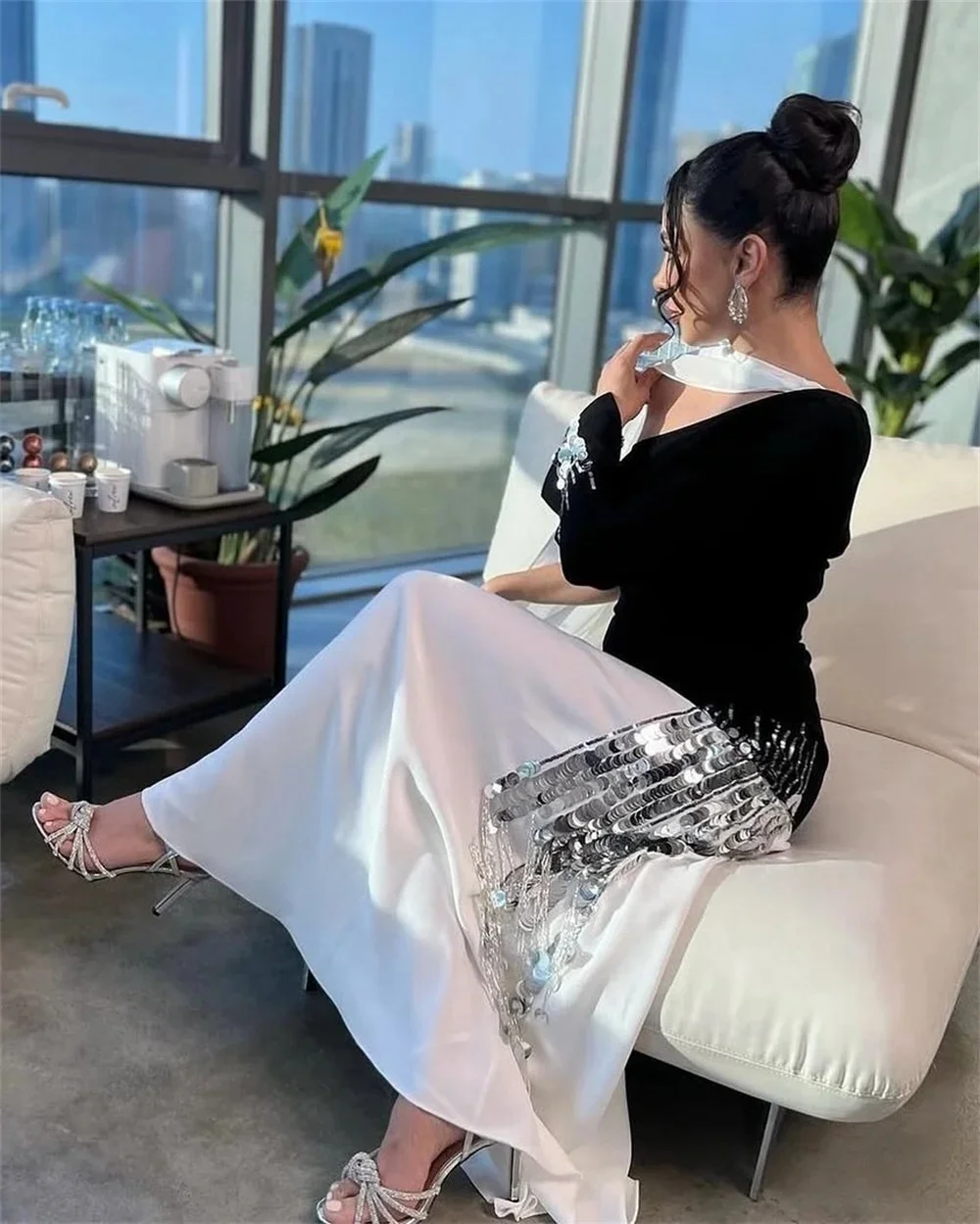 

Черные блестки с длинными рукавами на заказ Вечерние платья Pastrol Унисекс Джерси Ретро Дубай Саудовская Аравия Пром Индивидуальные