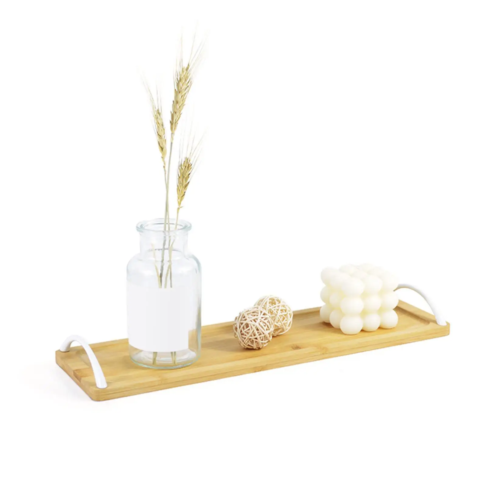 Kitchen Serving Tray, with Handles Tableware Rectangular Food Server, Dish Plate, Snack Serving Plate, Drinks Bread Dinner