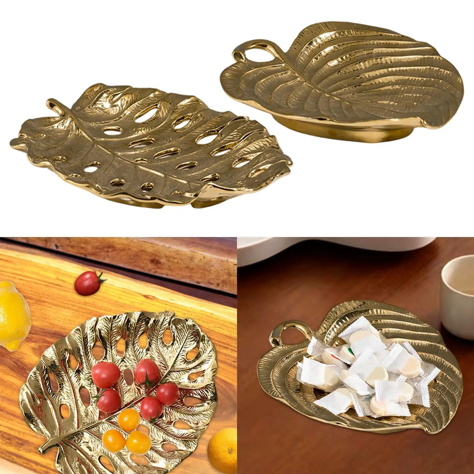 صينية مجوهرات على شكل أوراق شجر طبق منظم طبق حلية لخزائن سطح المكتب وأذنين غرفة المعيشة وطاولة الزينة #4