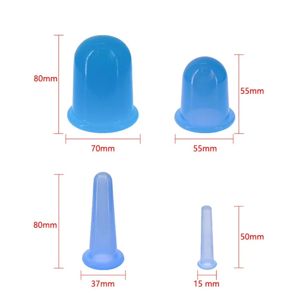 Silicone Vacuum Cupping Massage Jars Anti Cellulite Massage Facial Suction Cups Face Neck Lift Skin Scraping Guasha Anti Wrinkle