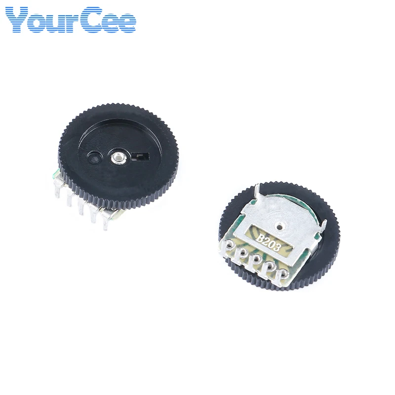 10pcs/lot Sigle/Double Dial Potentiometer 1K 5K 10K 20K 50K 100K Ohm Volume Switch Disk 3 5 Pins B102 B502 B103 B203 B503 B104
