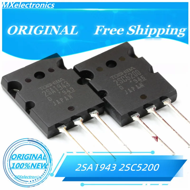 5PCS - 5Pairs 100% New 2SC5200 2SA1943 Japan Amplifier Transistor A1943 C5200 2SC5200-O 2SA1943-O