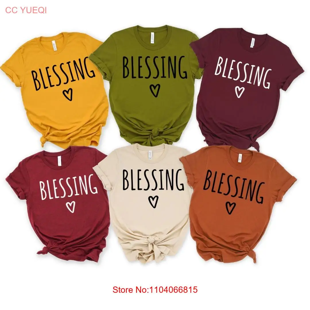 

Blessing Thanksgiving Family T Shirt Matching Inspirational shirts for Men and Women Autumn long or short sleeves
