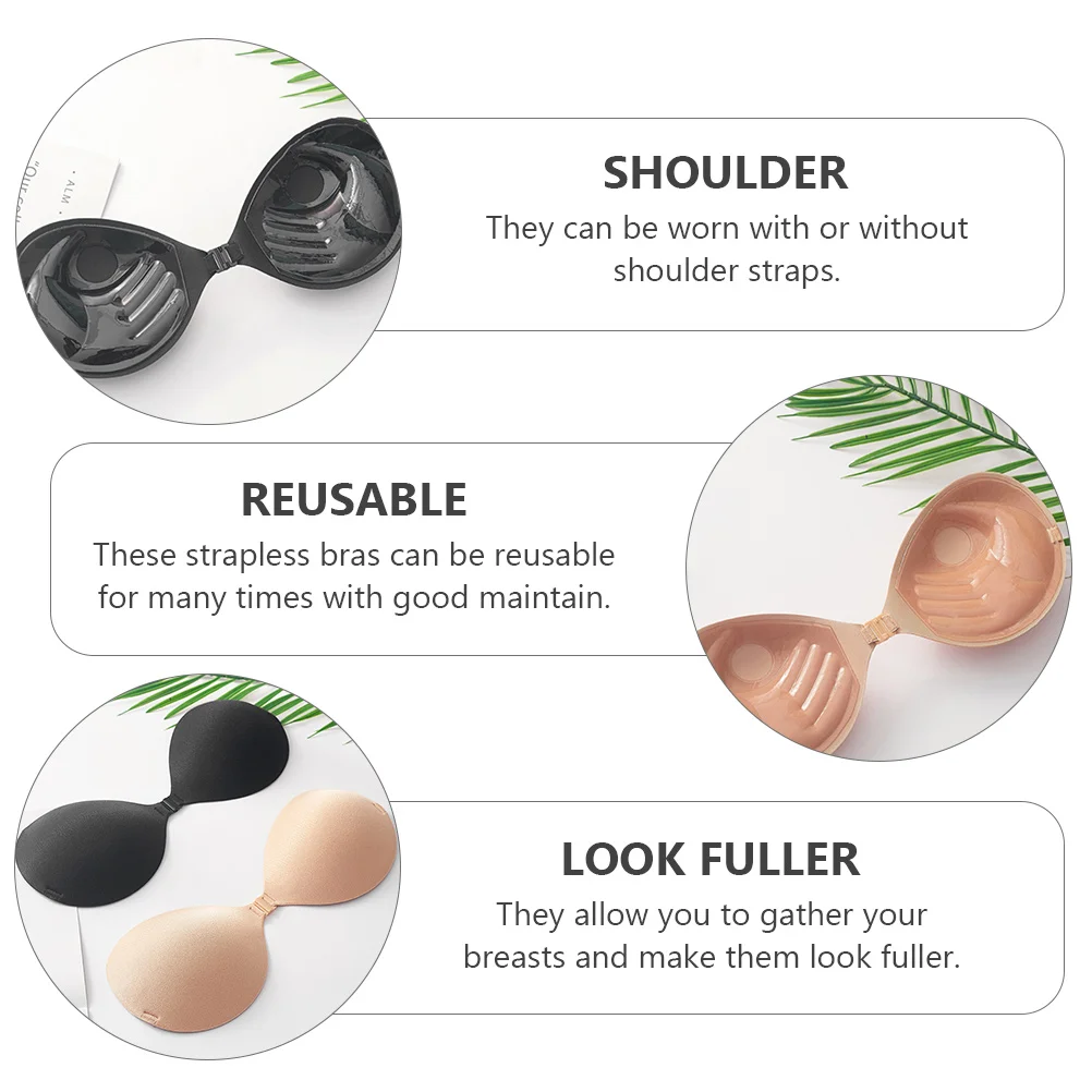 ชุดบราซิลิโคนแบบแปะ 1 ชุด ยกกระชับหน้าอก ไร้สาย มองไม่เห็น เหมาะสำหรับชุดแต่งงาน บราแบบไร้สาย สวยสง่า