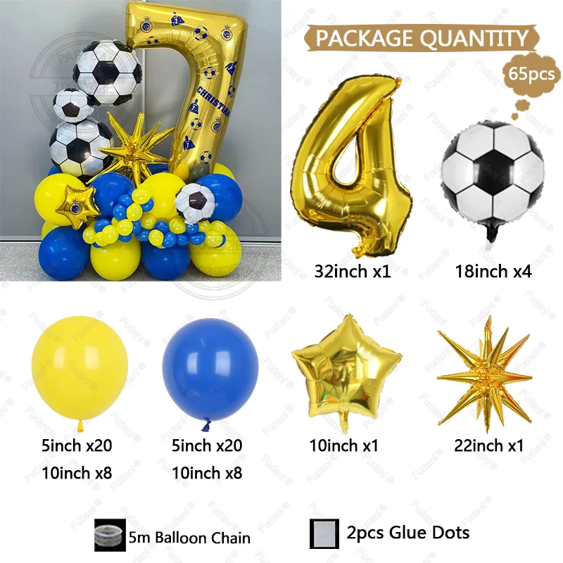 65 قطعة بالون كرة القدم الخماسي الذهبي عدد بالون عيد ميلاد مجموعة الرياضة تحت عنوان الطرف الديكور عيد ميلاد التصوير الدعائم