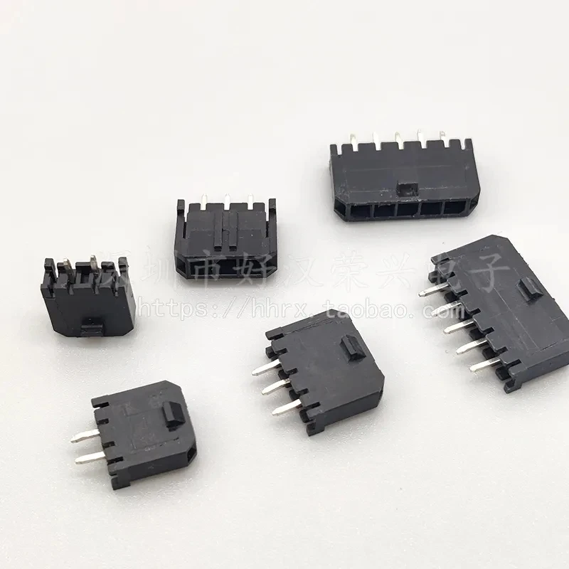 10PCS Micro-Fit 3.0 mm Connector Single Row Straight needle Pin Header 2/3/4/5/6/8 Pin MX3.0 43650 Type Socket