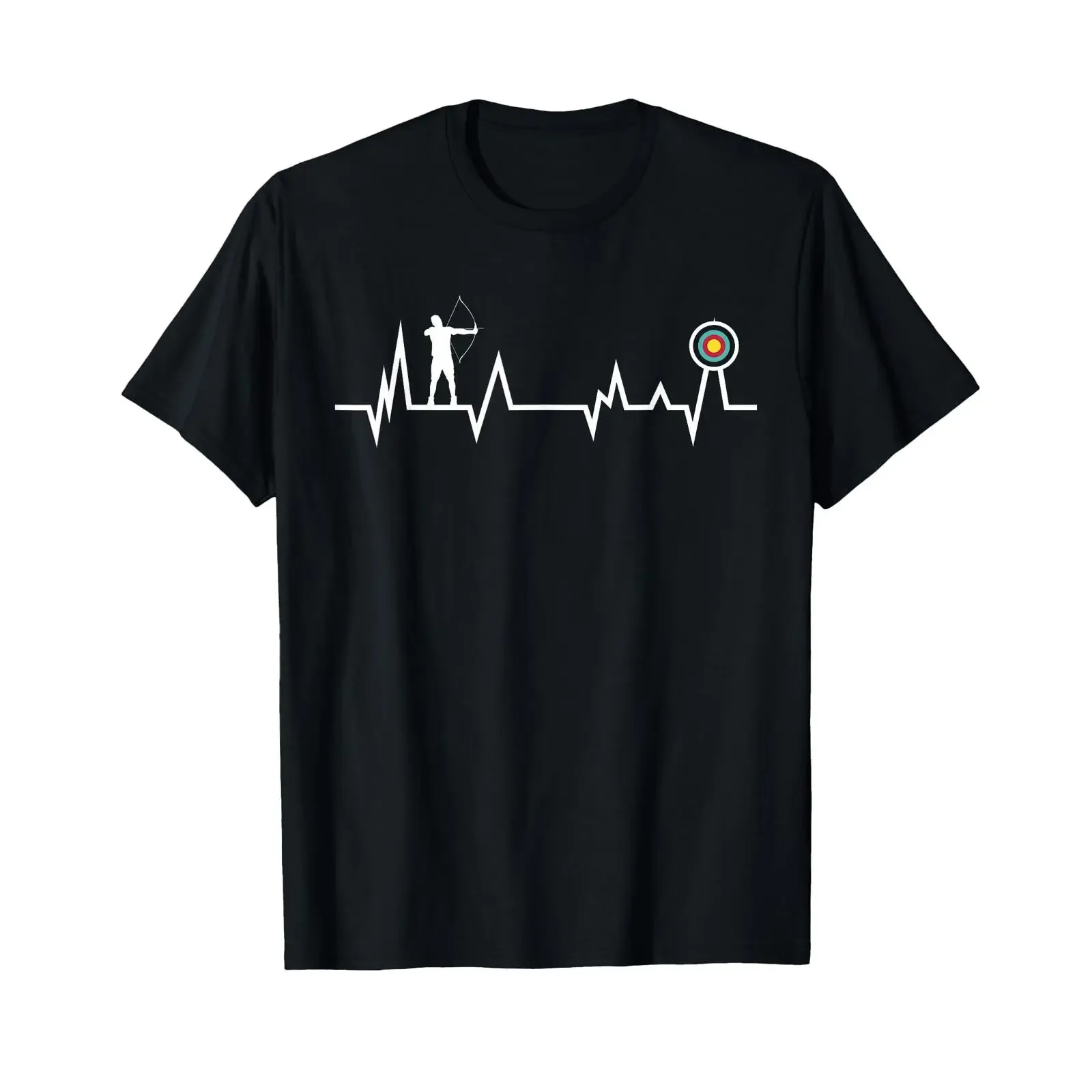archers heartbeat archery ECG arrow T Shirt vintage Washed Stretched Stylish Slightly Breathable fashion Versatile streetwear