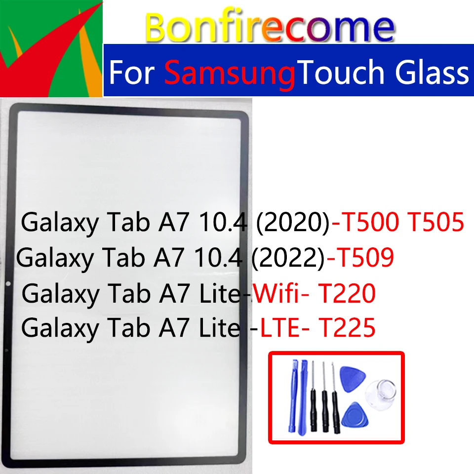 

Для Samsung Galaxy Tab A7 10,4 Lite T220 T225 T500 T505 T509 Сенсорная панель планшета Передняя внешняя стеклянная линза ЖК-дисплея с OCA