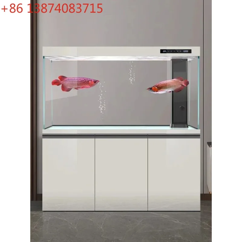 

A Fish Tank Living Room Home Super White Glass Aquarium Ecological Bottom Filter Large Dragon Fish Tank