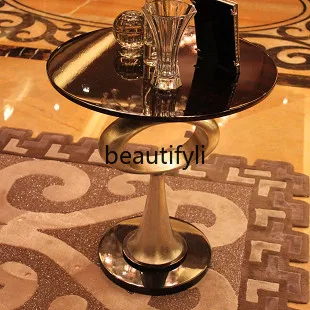 Personalized corner table black paint sticker foil casual coffee table