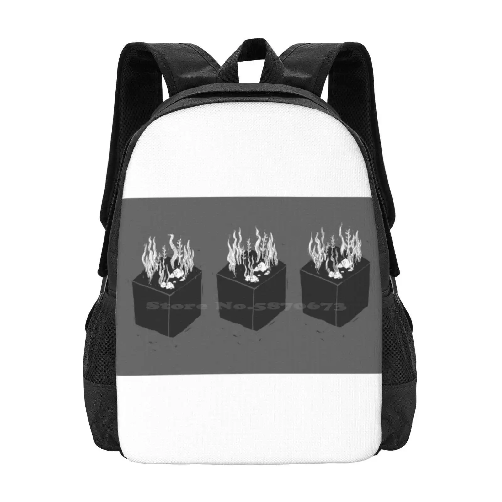 Seaweed Cubes School Bags For Teenage Girls Laptop Travel Bags Seaweed Nature The Ocean Cubes Graphic Doodle