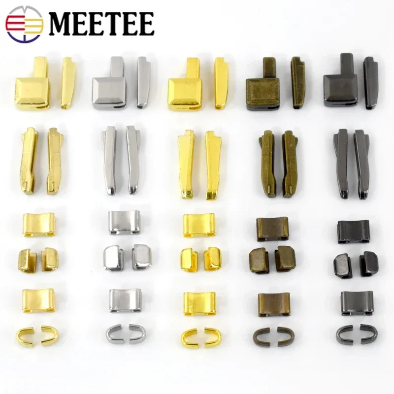 Meetee Zipper Repair Accessories 3# 5# 8# 10# U Metal Zippers Stopper Non-slip Tail Stop Double Open Zip Latch Tool Clip Buckle