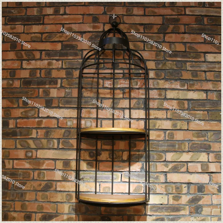 

Modern Vintage Wrought Iron Wall Wall Hanging Decoration Clothing Store Display Rack Multi-layer Baffle Rack