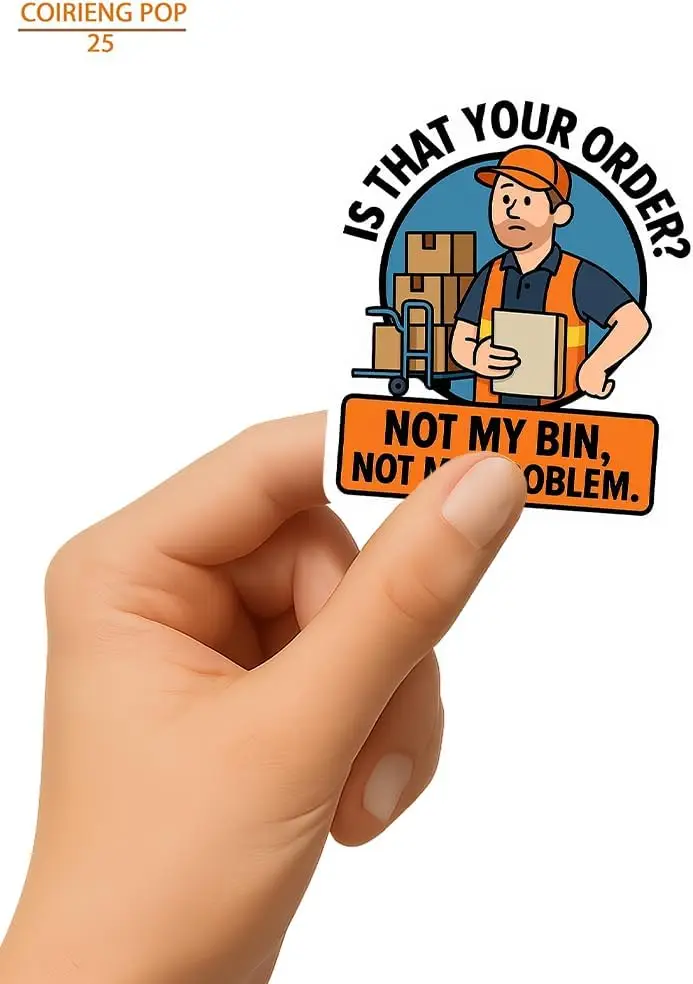 

3pcs Funny Delivery Driver Sticker - Not My Bin Not My Problem Vinyl Decal for Laptop, Water Bottle, Phone, Tool Box