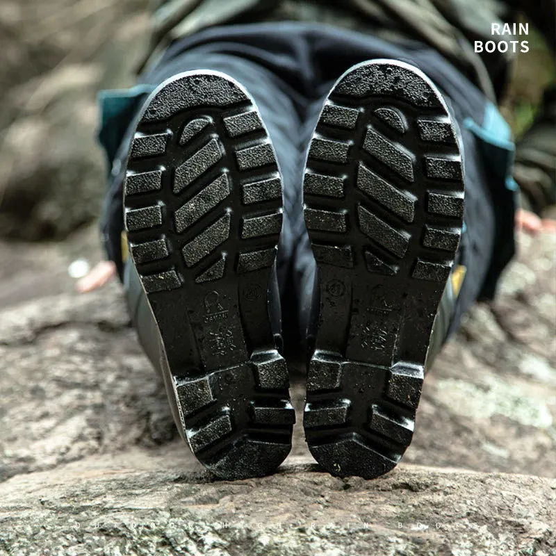 Botas impermeables de goma para hombres, zapatos de lluvia de barril alto Medio para adultos, sitio de construcción, nueva moda