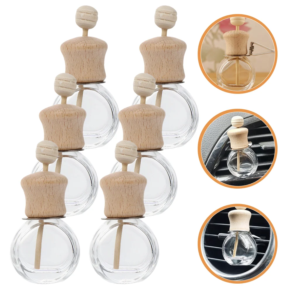 

6 Pcs Car Aromatherapy Bottle Reusable Fragrance Diffuser Daily Compact Small Air Freshener Refill Wood Perfume Scent