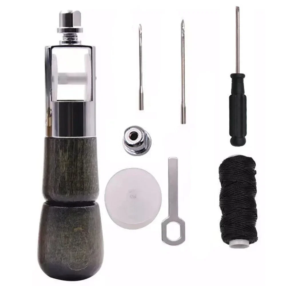 DIY Leather Sewing Awl Kit Waxed Thread Hand Sewing Tools Leather Craft Edge Stitching Belt Strips Shoemaker Canvas Repair Tools