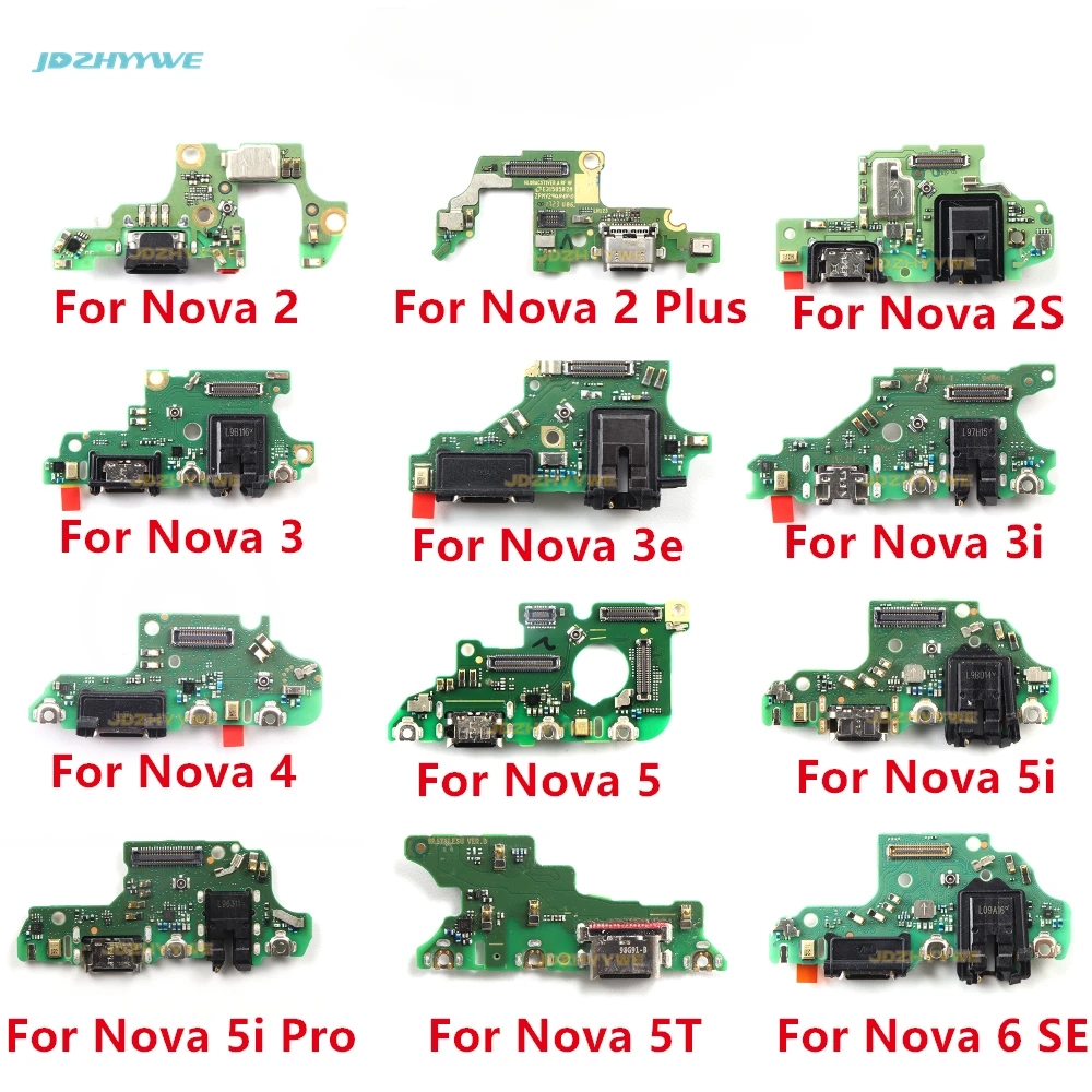 

USB Charging Charger Port Dock Connector Flex Cable With Microphone For Huawei Nova 2 Plus 2S 3 3i 3e 4 4e 5 5i Pro 6 SE