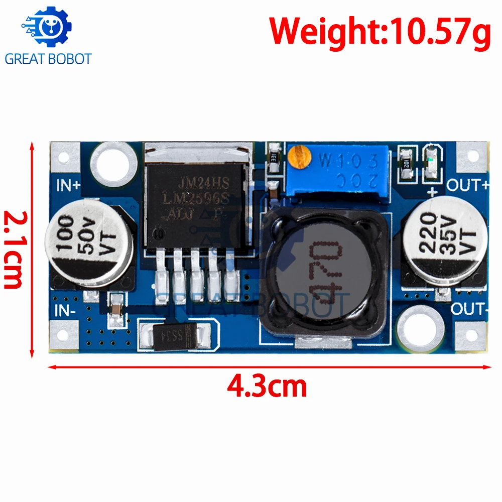 BS Ultra - small LM2596 Power Supply Module - DC - DC BUCK, 3A Adjustable, Ultra - LM2596S - 24V to 12V/5V/3V Switching