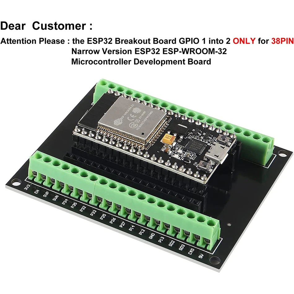 3pcs ESP32 Breakout Board GPIO 1 into 2 for 38 Pins ESP32S ESP32 Development Board for Arduino image 2