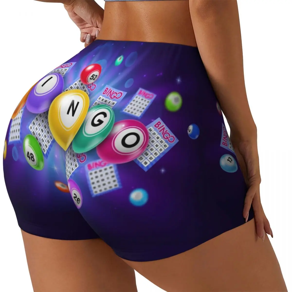 Custom Hot Game Bingo Running Volleyball Workout Shorts Women Athletic Gym Yoga Shorts