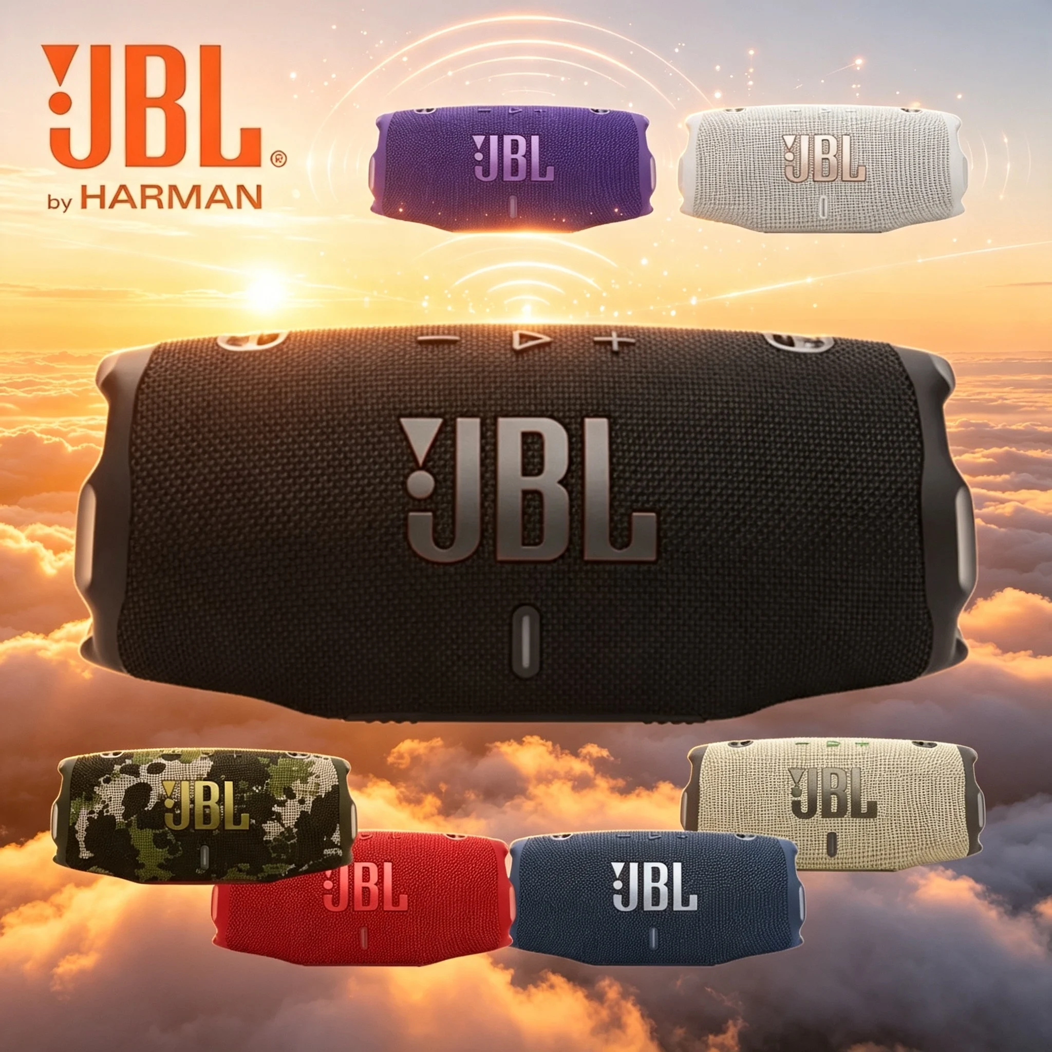 JBL Charge6 Handheld Wireless Speaker, IP68 Dust‑Water Resistant, Removable Strap, JBL App, Nice Bass for Camping Gatherings