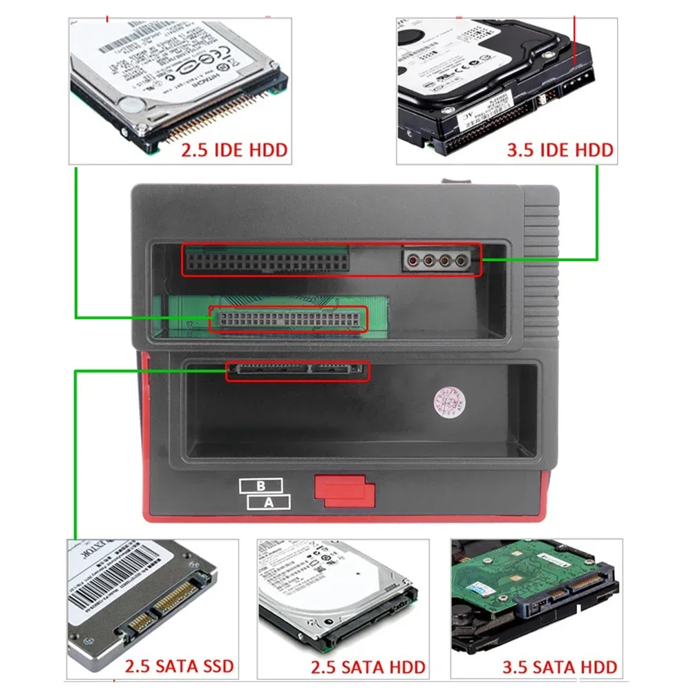 Hard Drive Docking Station for 2.5 3.5 Inch SATA IDE HDD SSD Reader Dual Slots External Disk Box Enclosure Sata To Usb Adapter