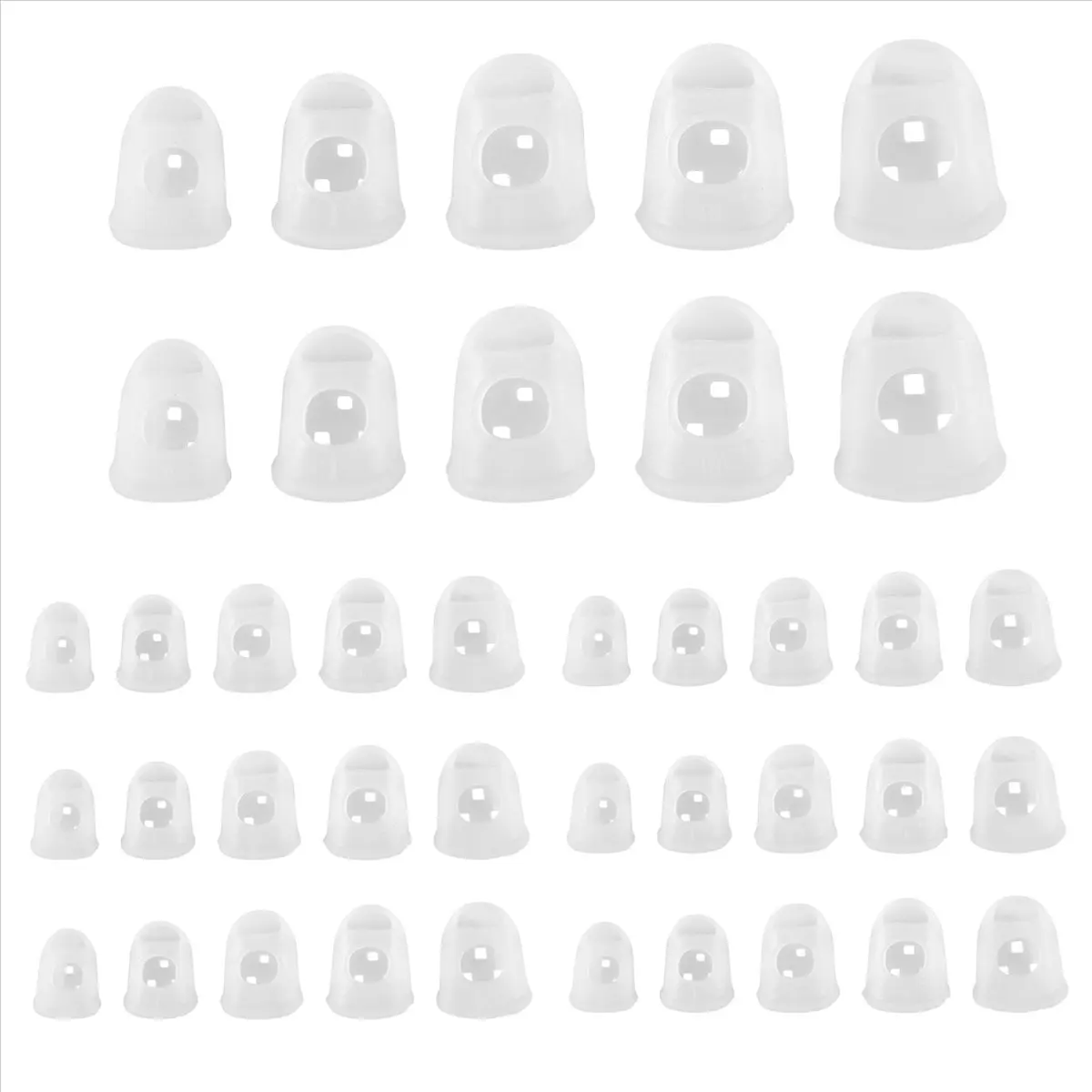 ABST 40 Pcs Fingertip Protectors, 5 Sizes Ukulele Finger Caps,for Guitar Ukulele Stringed Instruments