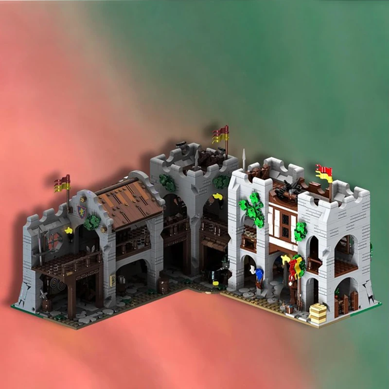 Middeleeuws kasteel Model Moc Bouwstenen Koerierstort Model Technologie Baksteen DIY Assemblage Constructie Speelgoed Vakantiecadeaus