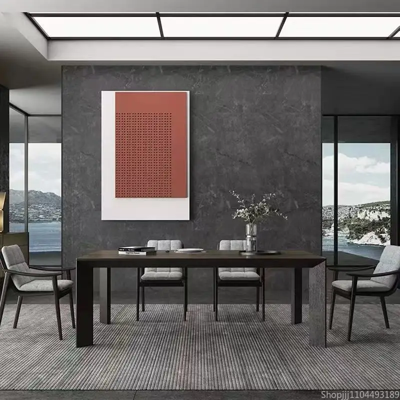 كرسي طعام من الجلد الطبيعي بتصميم إيطالي، للاستخدام المنزلي من الخشب الصلب الراقية، كرسي بذراعين من خشب الرماد للشاي، كرسي مكتب.