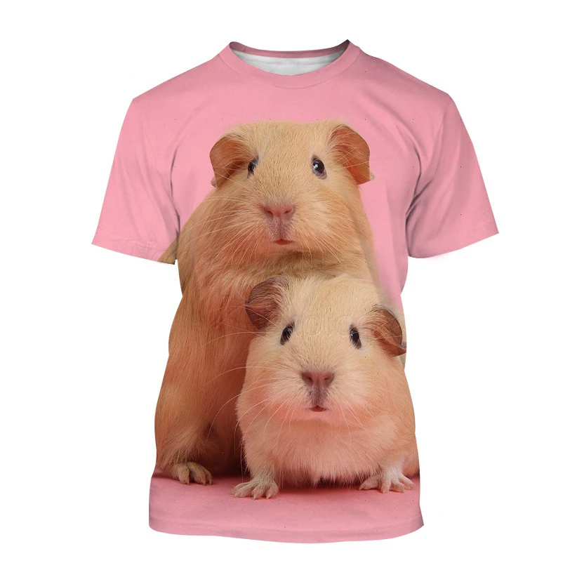 

Funny Cute Guinea Pig 3d Print Summer Men's O-Neck T-shirt Casual Short Sleeve Oversized Pullover Fashion Tee Tops Men Clothing