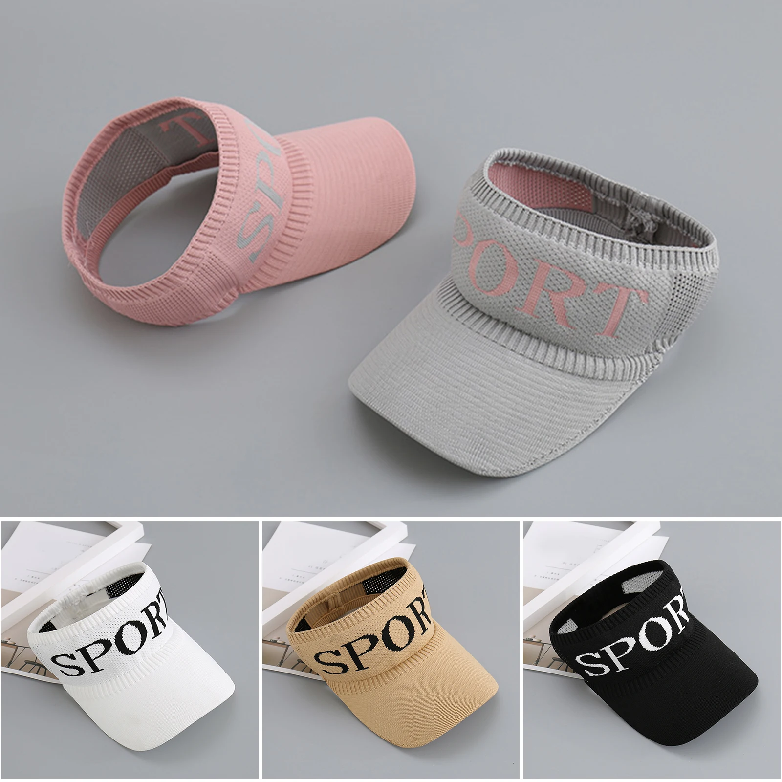 Sport Sun Visor Hats with Empty Top Style Unisex Casual Absorption  for Travel 37 x 27 x 10 cm Sport Sun Visor Hats