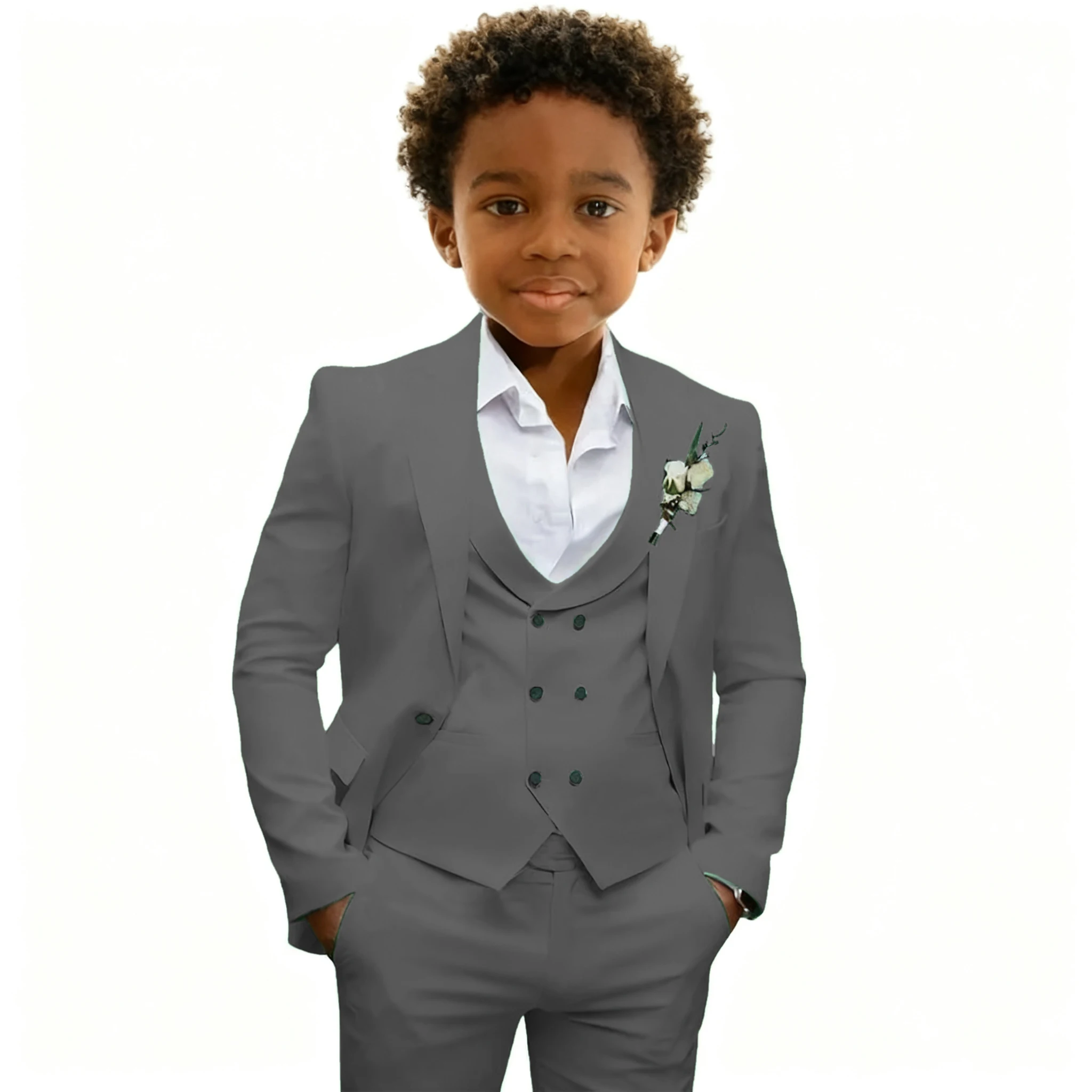 

Casual Boys Suit Wedding Tuxedo Suits 2-16 Years Jacket Pants Vest 3 Piece Set Formal Blazer for Kids Custom Clothes