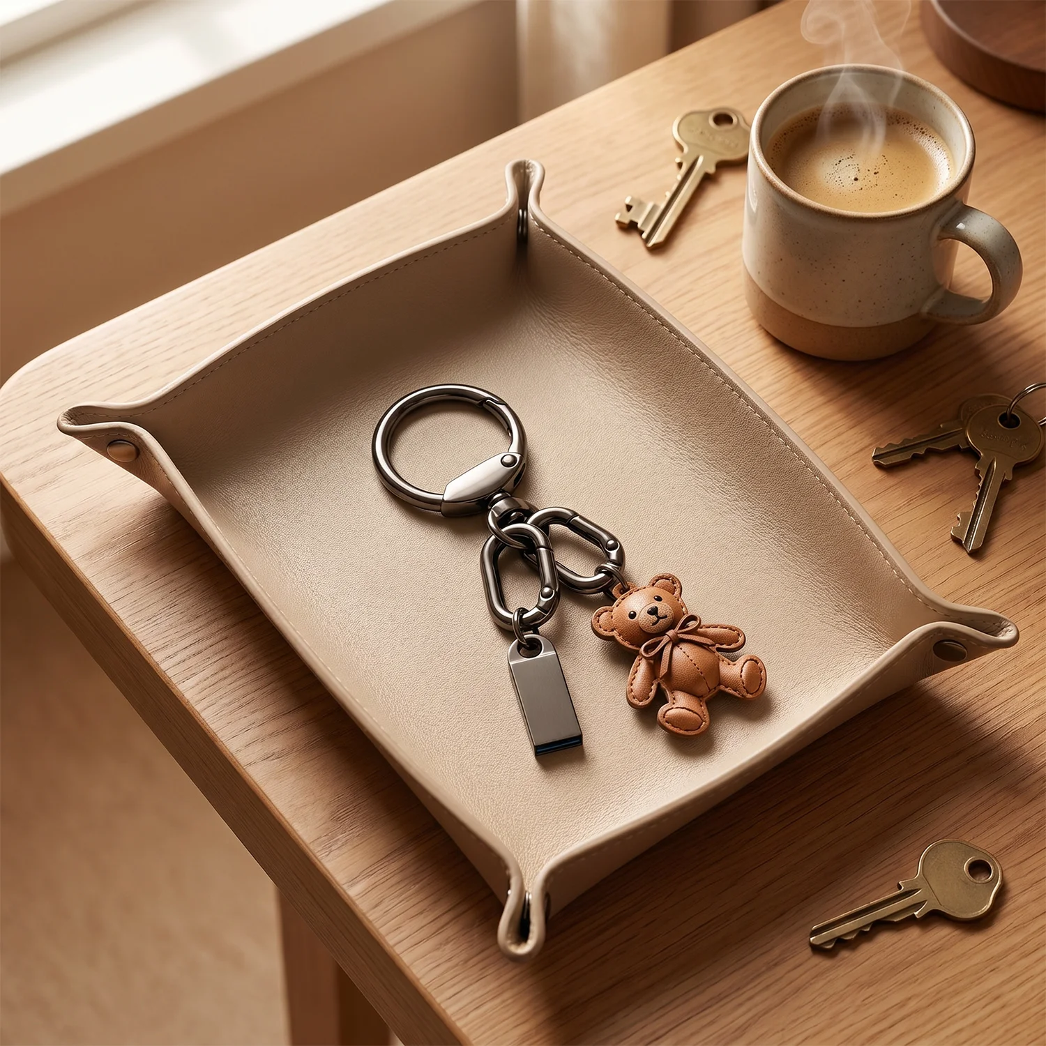 2 Stück Drehbare Schlüsselanhänger, Schlüsselringhalter mit Federring für Haus-, Auto- und Ruckschlüssel, Organisation, Herren-Schlüsselanhänger – Detail 4
