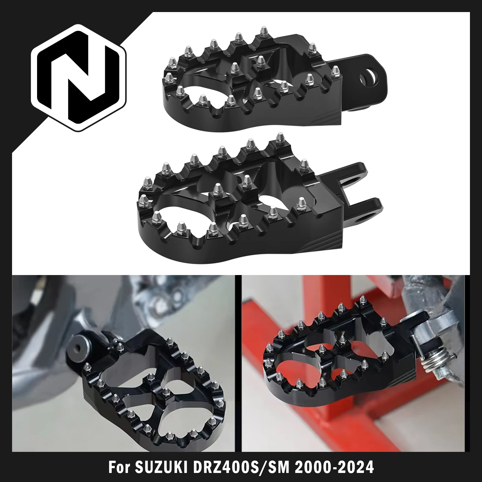 

NICECNC для Suzuki 2000-2024 DRZ400S DRZ400SM DRZ DR-Z 400S 400SM 2023 2022 мотоциклетные подножки шириной 57 мм, подножки, педали