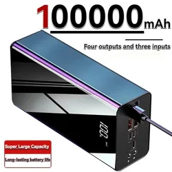 Mobile power bank 100000mAh portable fast charging mobile power bank 4USB charger suitable for external battery of Huawei iPhone