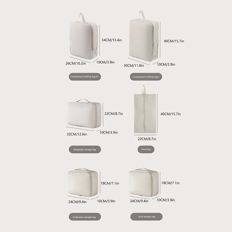 Compressed Packing Cubes Travel Bags For Shoes Socks Underwear Bras Make-up Storge Bags Portable Organizer Travel Supplies