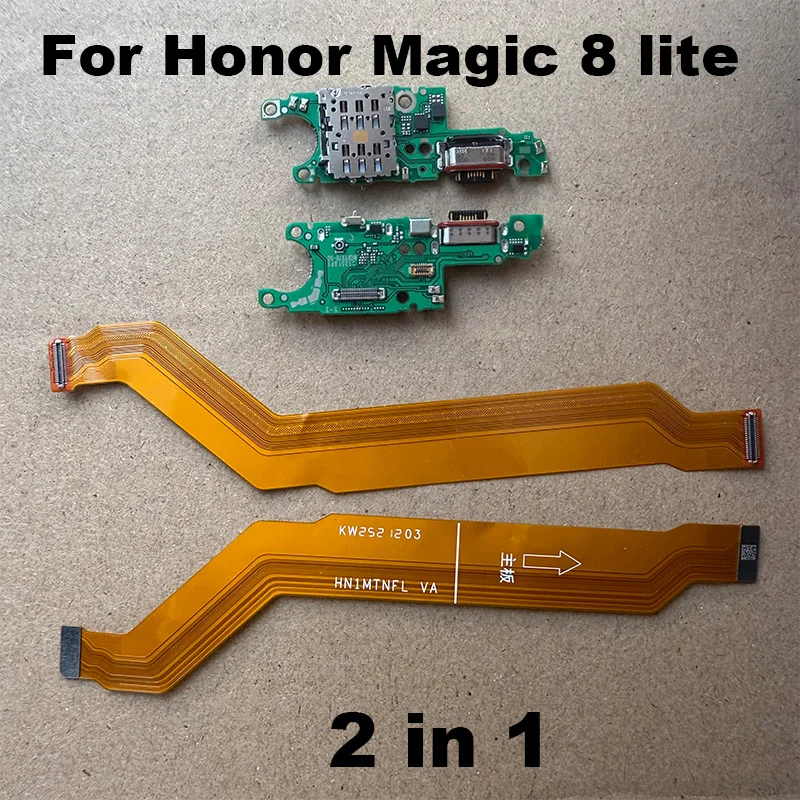 For Honor Magic 8 Lite USB Charging Dock Port Main Mother Mic Microphone Connector Board Flex Cable Replacement